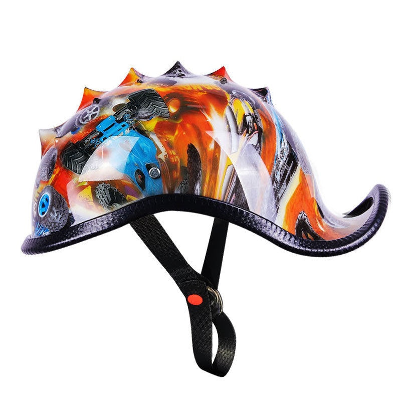 KTVMOTO Vintage Motorcycle Half Helmet with Mohawk Design for Riders-I276