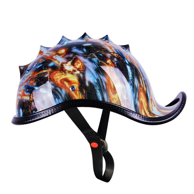 KTVMOTO Vintage Motorcycle Half Helmet with Mohawk Design for Riders-I276