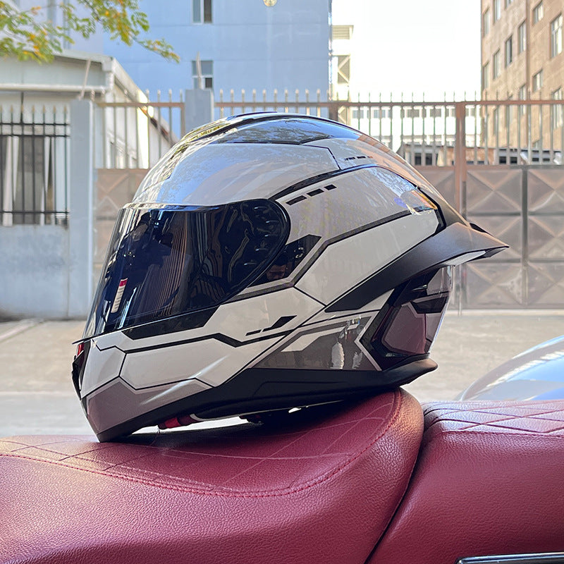 KTVMOTO Full Face Motorcycle Helmet with Clear Visor for Street Riding-I231