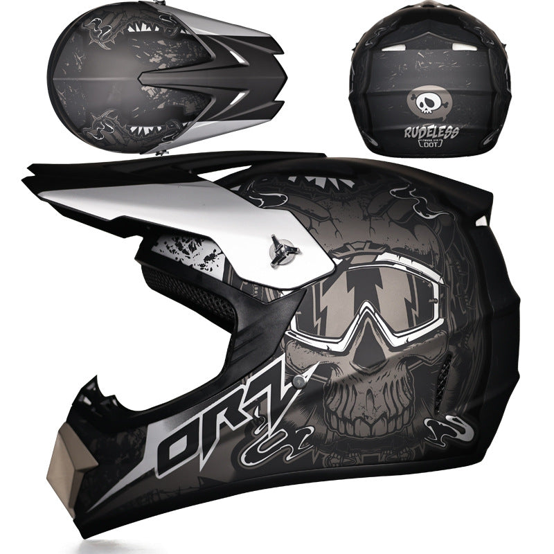 KTVMOTO Graphic Motocross Helmet with Peak Visor for Dirt Bike Riding-I234