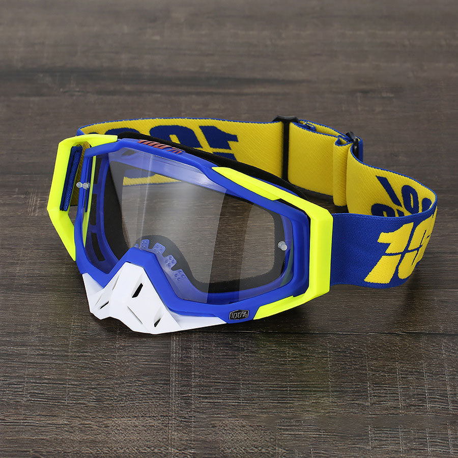 KTVMOTO Motorcycle goggles in a yellow and blue color scheme-H08