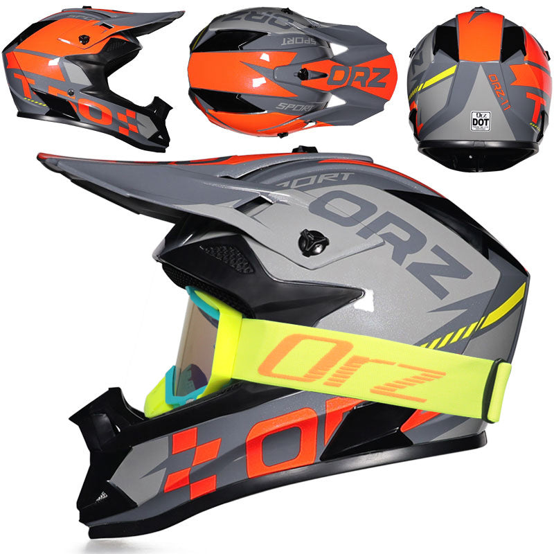 KTVMOTO Motocross helmet with lake-blue goggle frame-I223