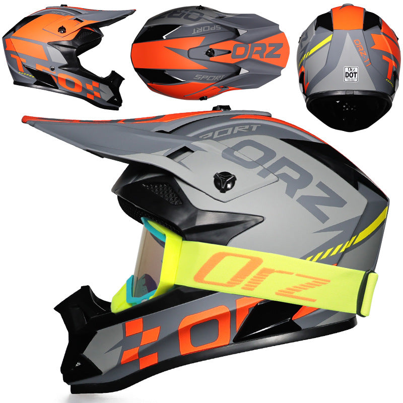 KTVMOTO Motocross helmet with lake-blue goggle frame-I223