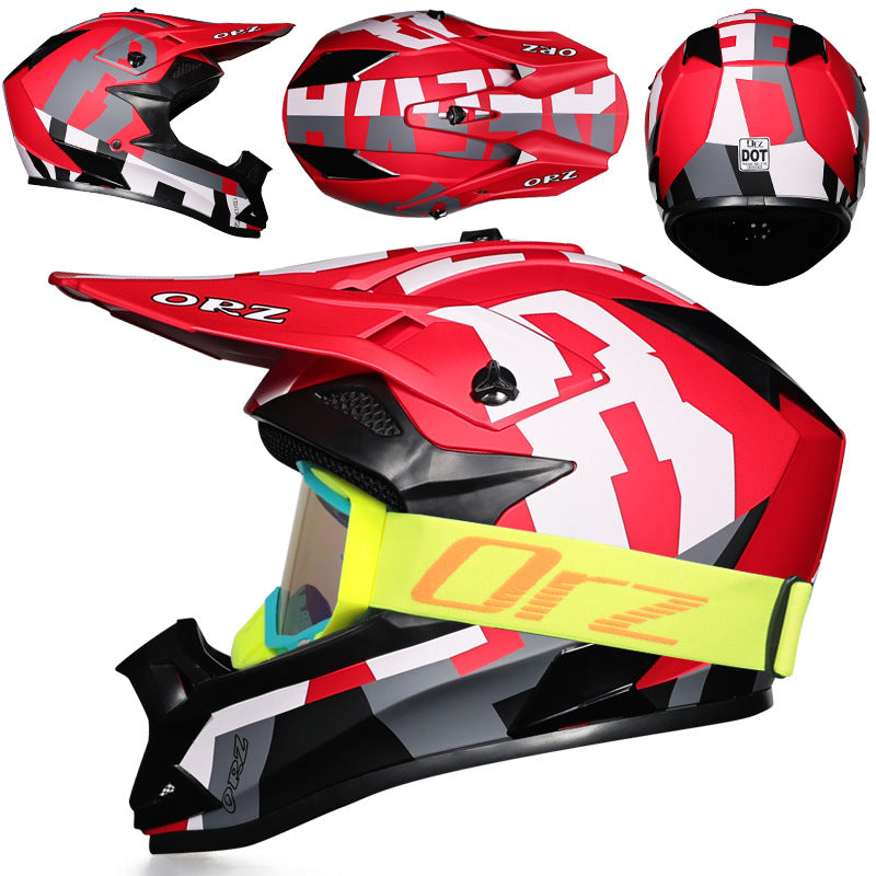 KTVMOTO Motocross helmet with lake-blue goggle frame-I223