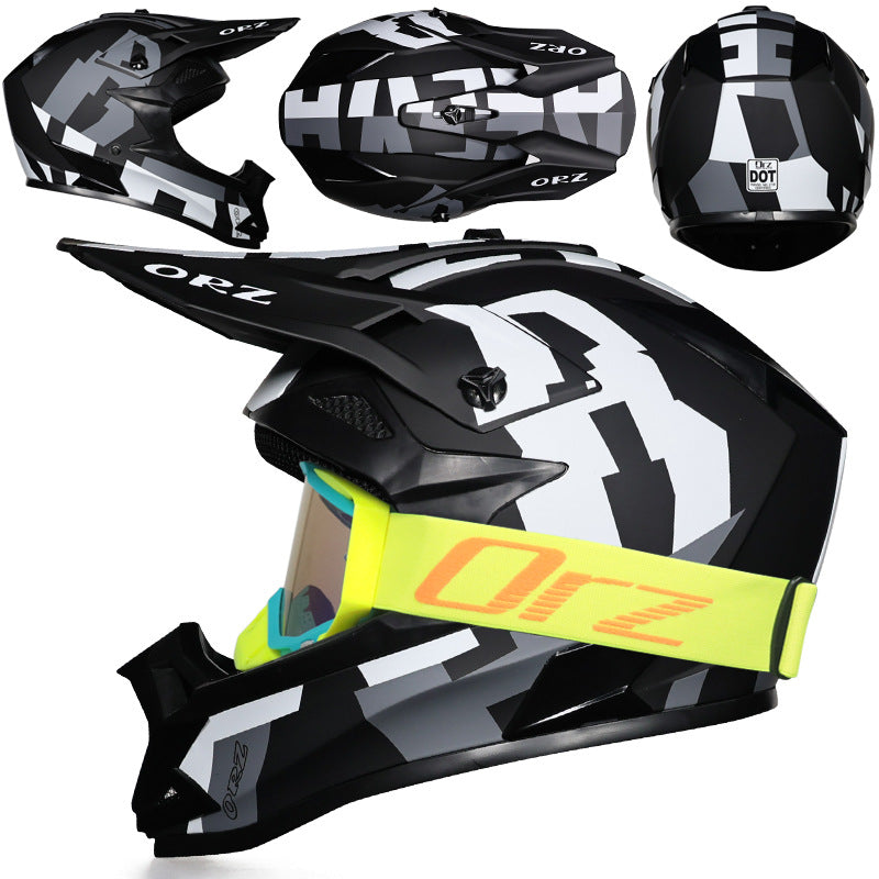 KTVMOTO Motocross helmet with lake-blue goggle frame-I223