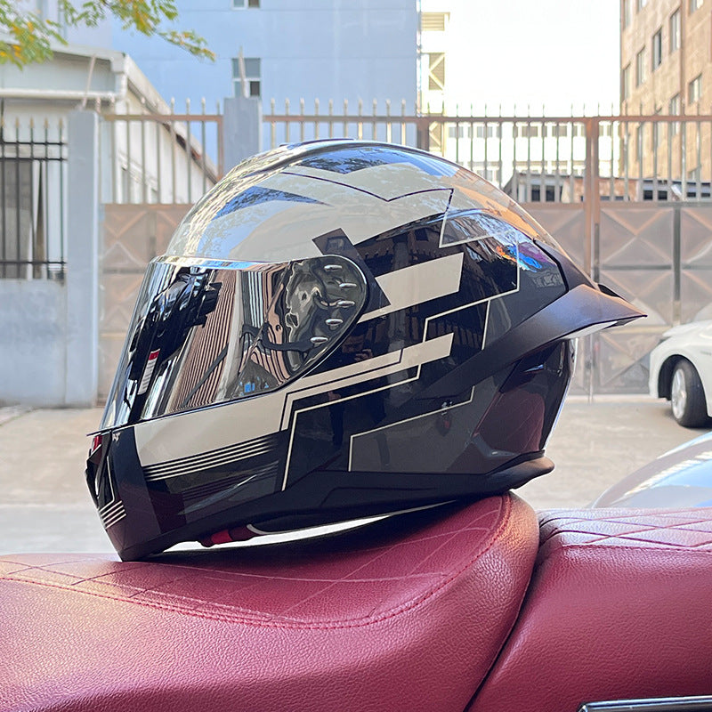 KTVMOTO Full Face Motorcycle Helmet with Clear Visor for Street Riding-I231