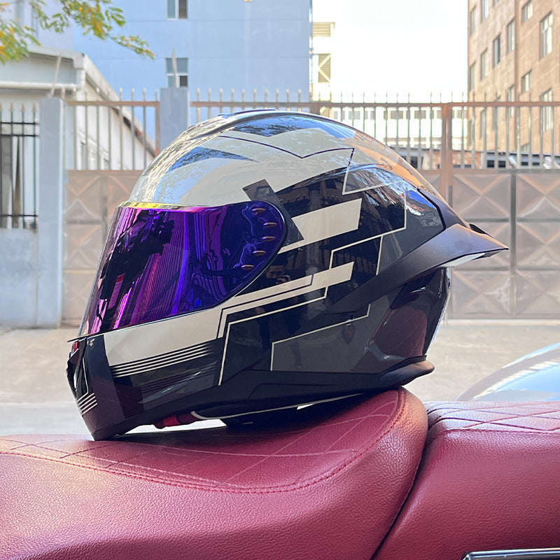 KTVMOTO Full Face Motorcycle Helmet with Clear Visor for Street Riding-I231