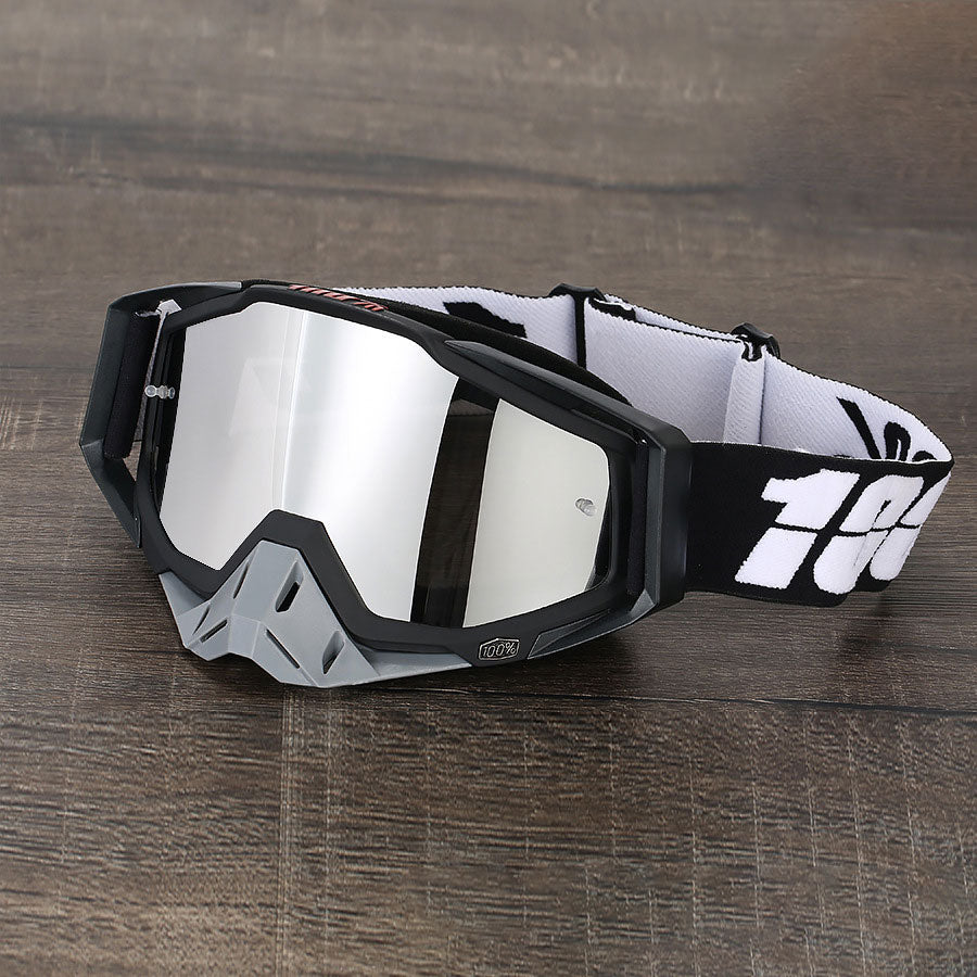 KTVMOTO Black-White, and Grey Off-Road Motorcycle Goggles-H06