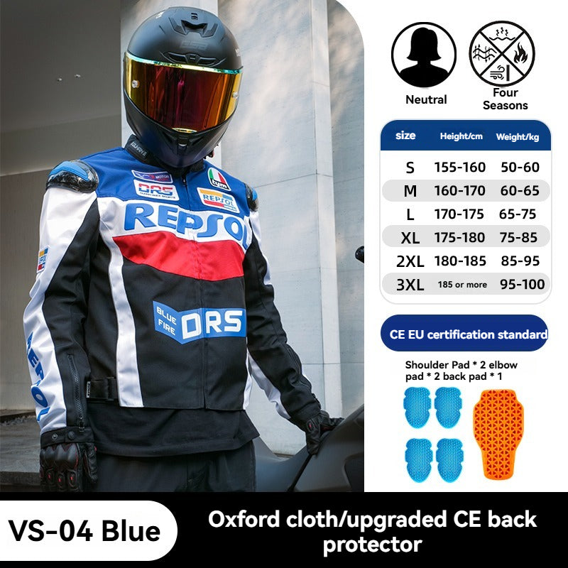 Men's and women's anti-fall imitation racing street bike motorcycle leather jacket - J32