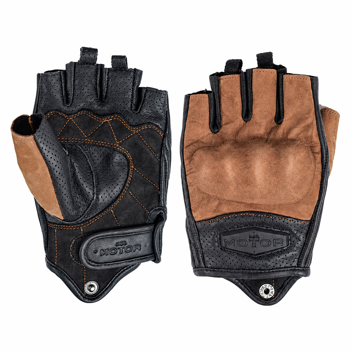 KTVMOTO Retro genuine leather half-finger motorcycle gloves-G39