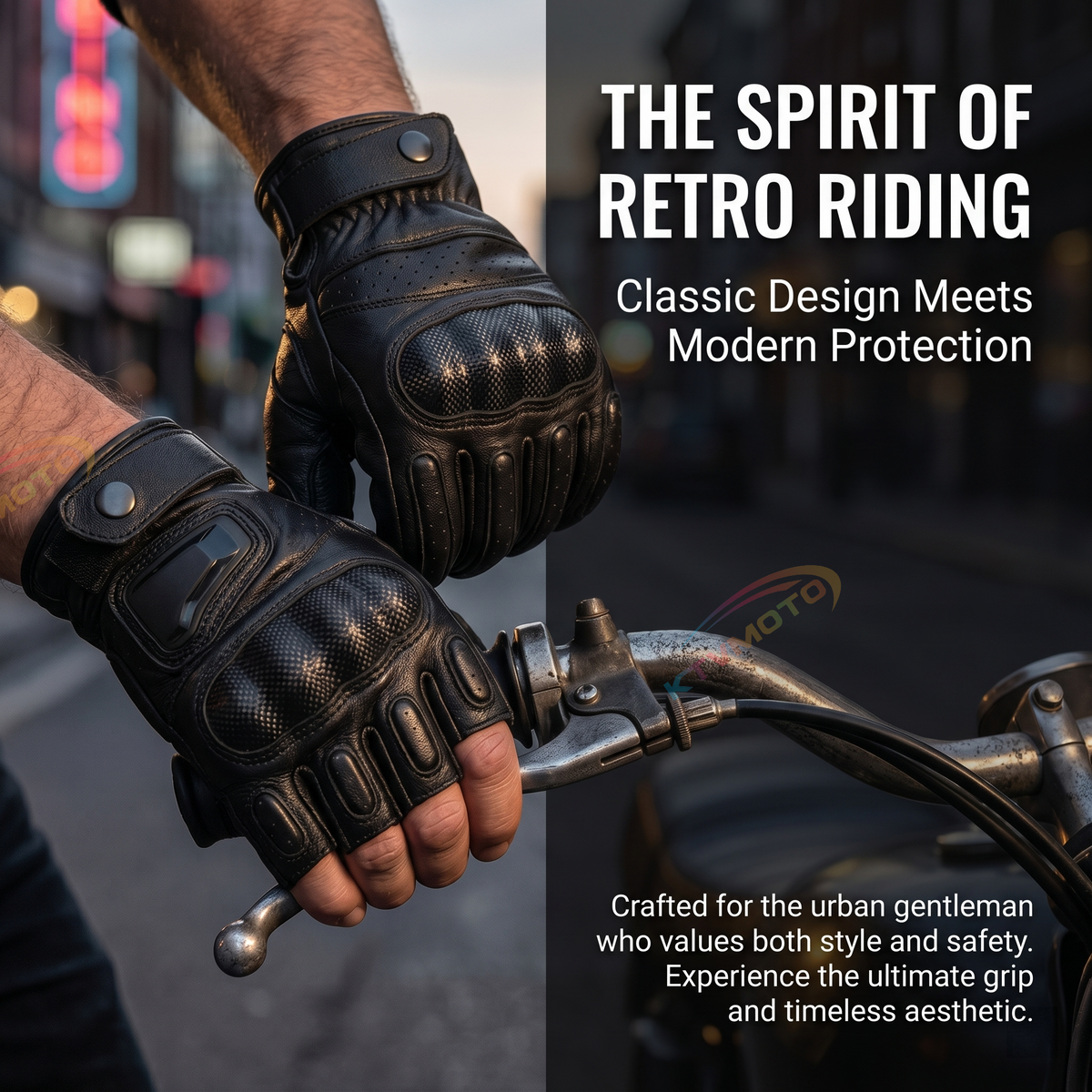 Genuine leather touchscreen non-slip motorcycle gloves-G57
