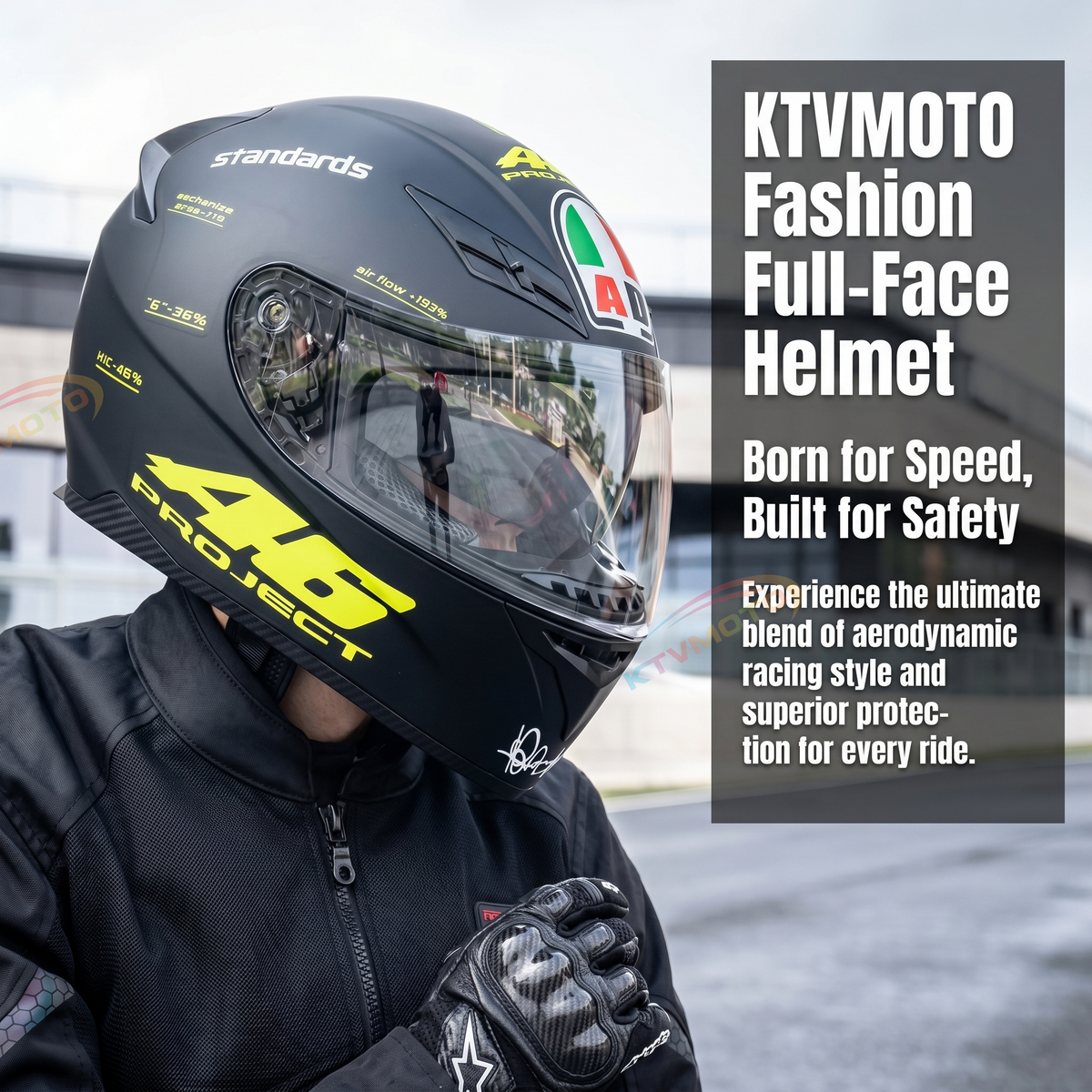 KTVMOTO Retro full-face motorcycle helmet with goggles-I91