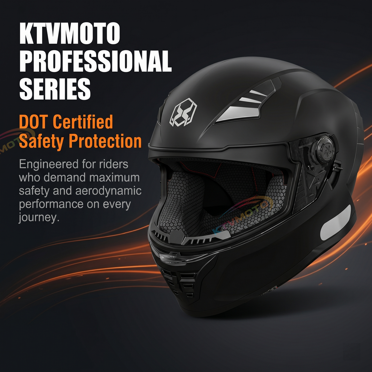 Aerodynamic full-face street racing helmet-I125