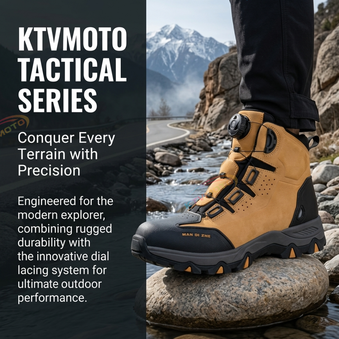Motorcycle boots equipped with a dial adjustment system-K35