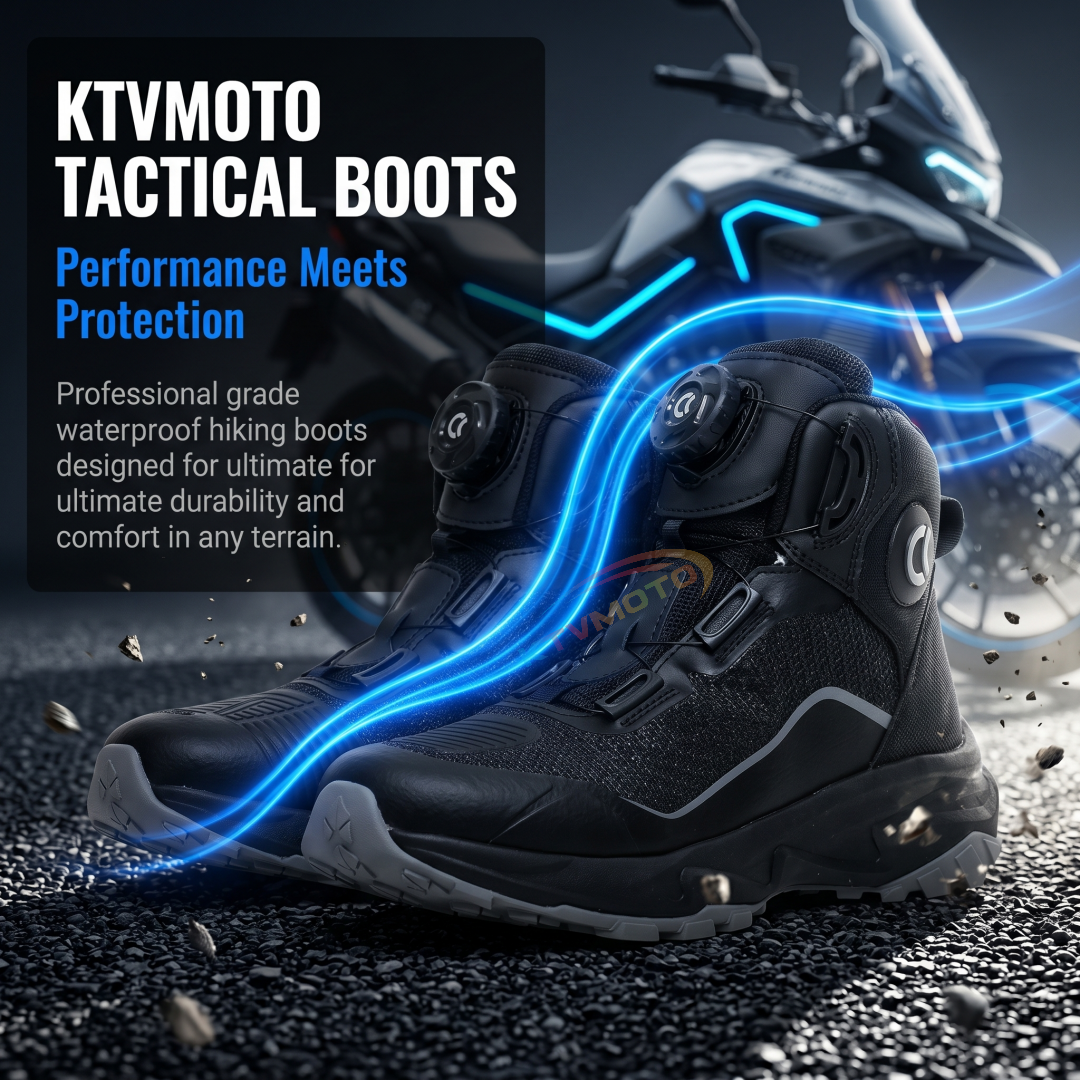 Waterproof motorcycle boots with a dial closure system-K33
