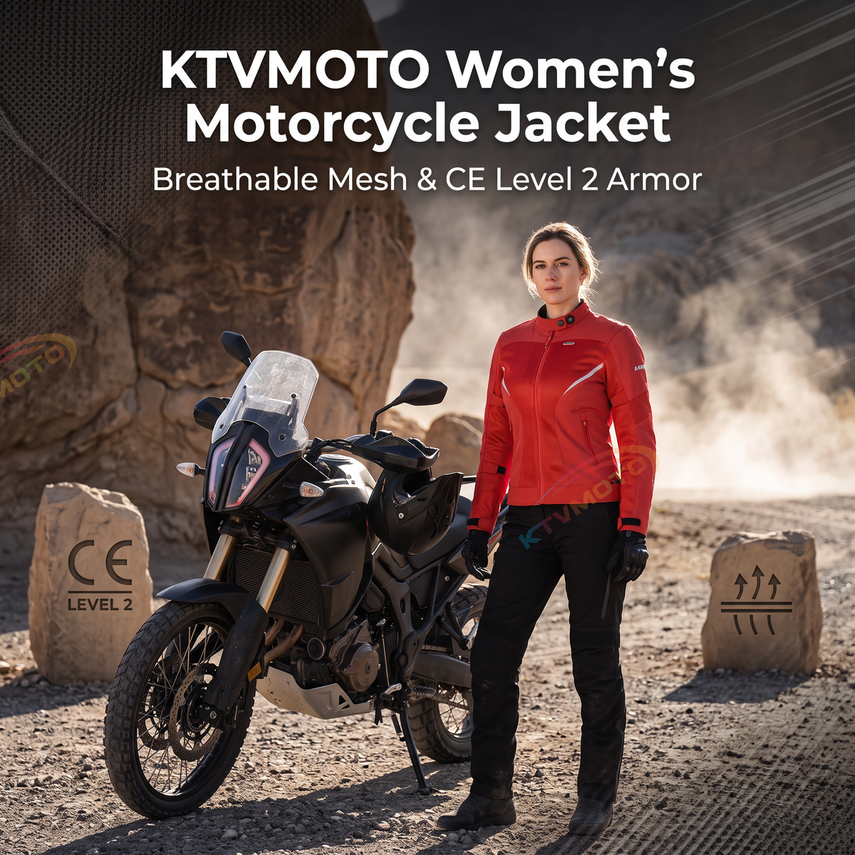 Women's motorcycle riding suit with breathable mesh(CE2)-J81