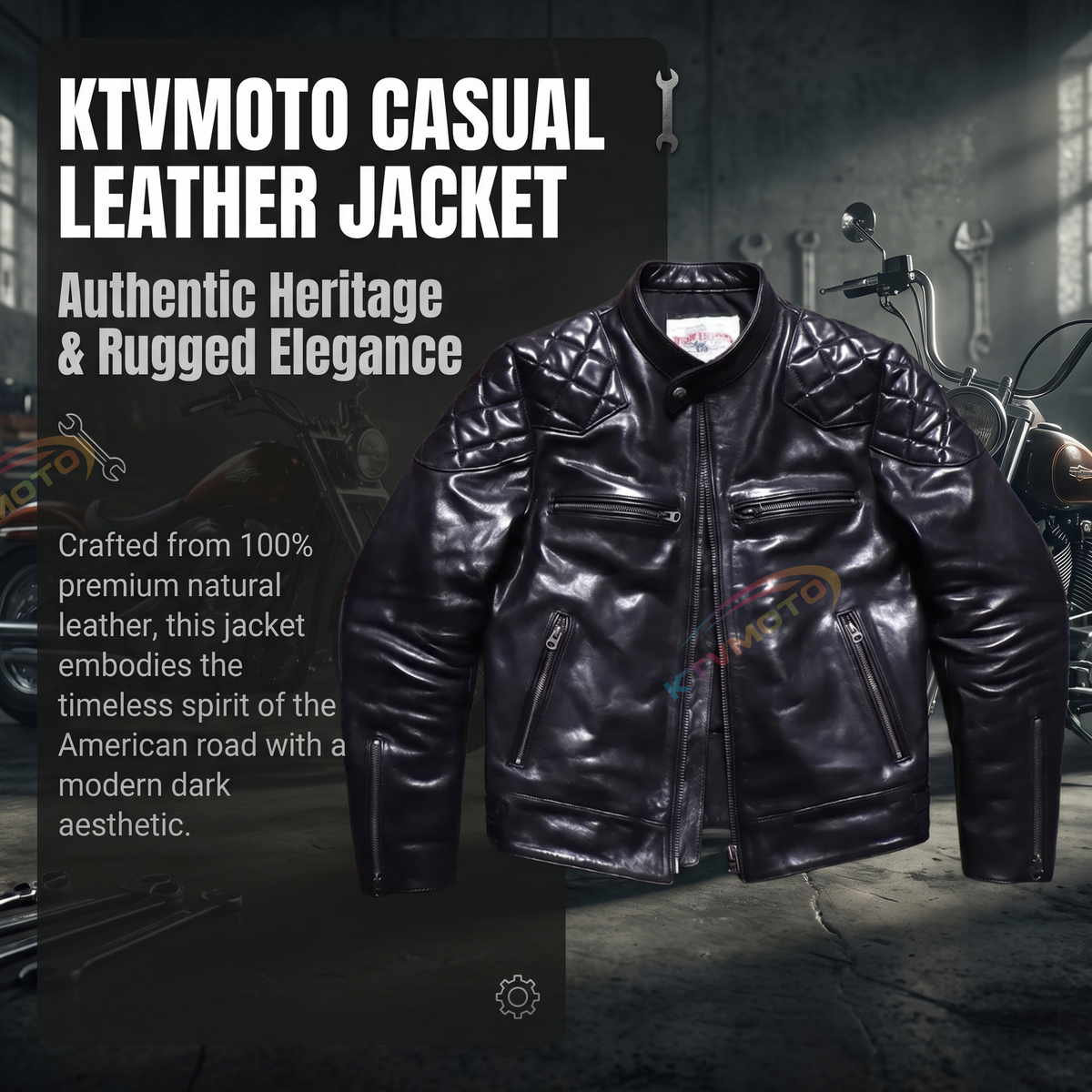 Beckham casual genuine leather jacket -A23