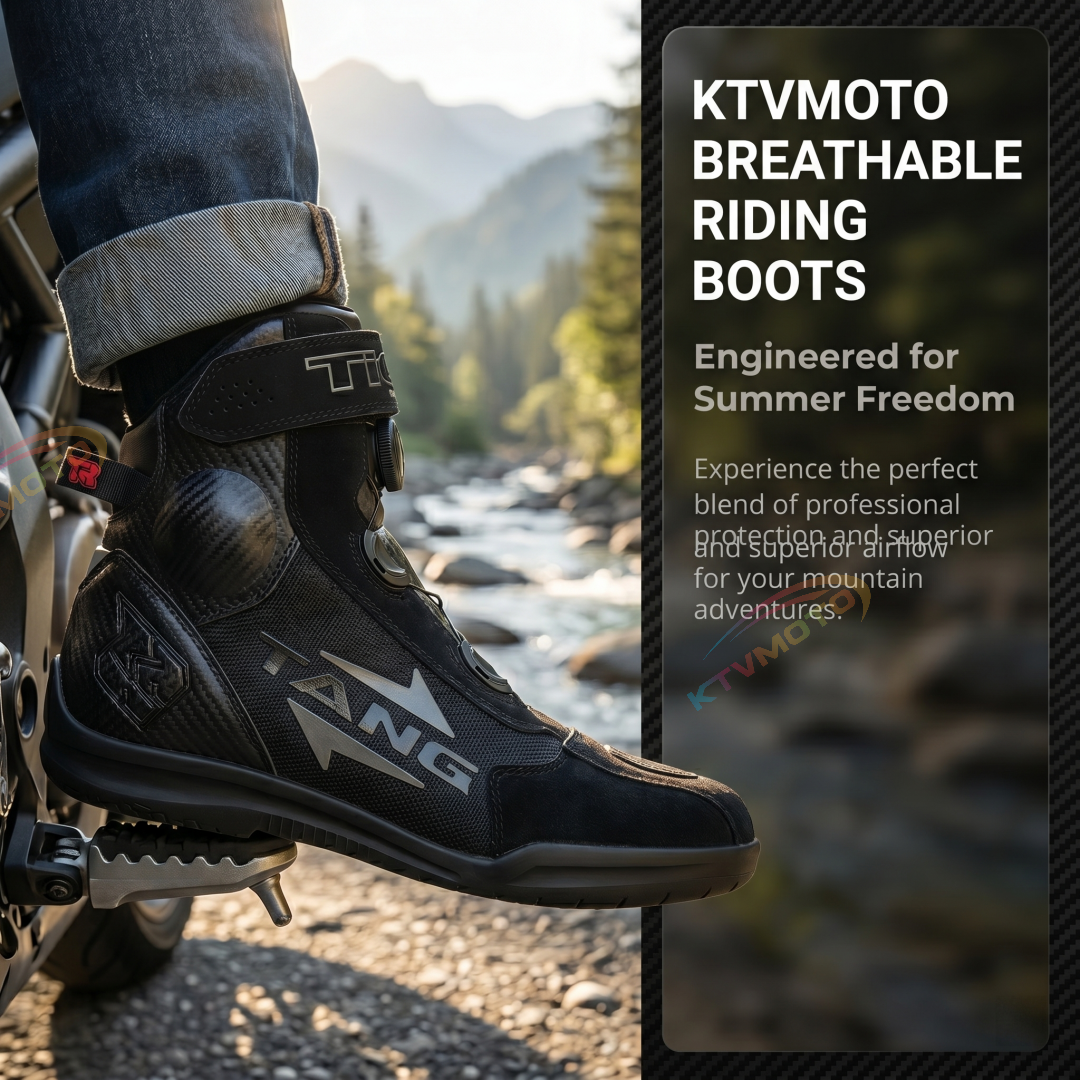 Waterproof mesh motorcycle road riding boots-K59