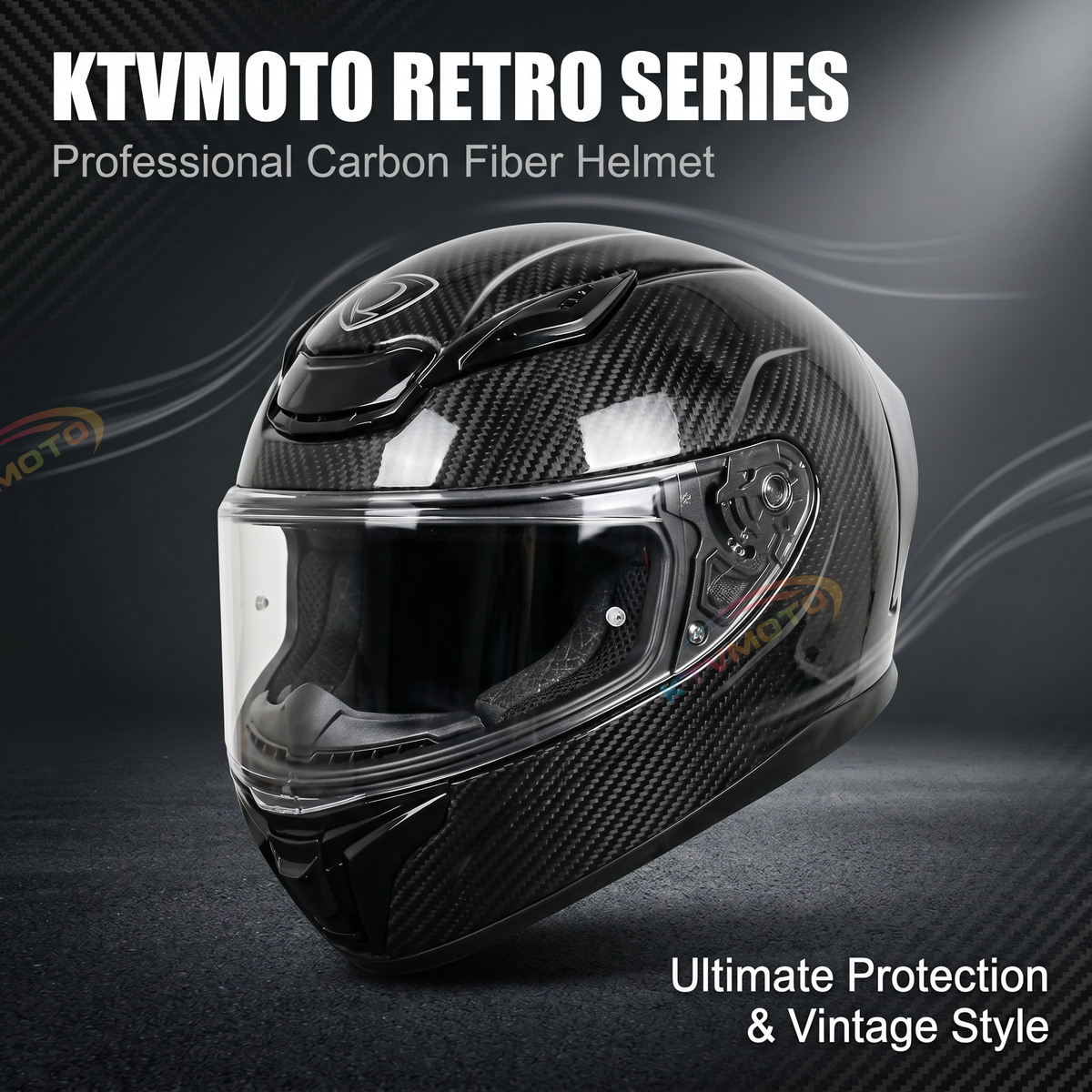 Carbon fiber textured motorcycle helmet racing equipment — I56