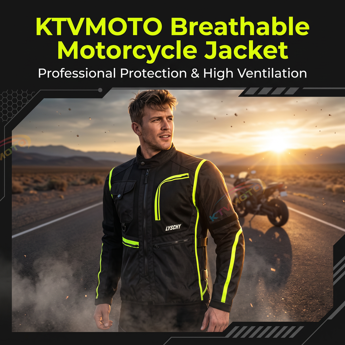 Motorcycle breathable riding jacket-J85