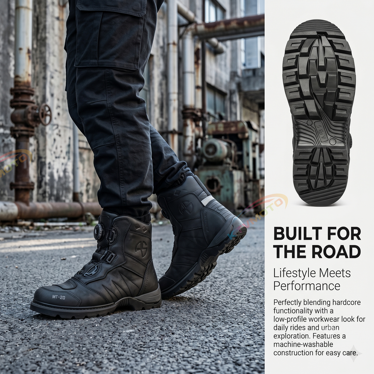 Motorcycle rally riding boots-K101