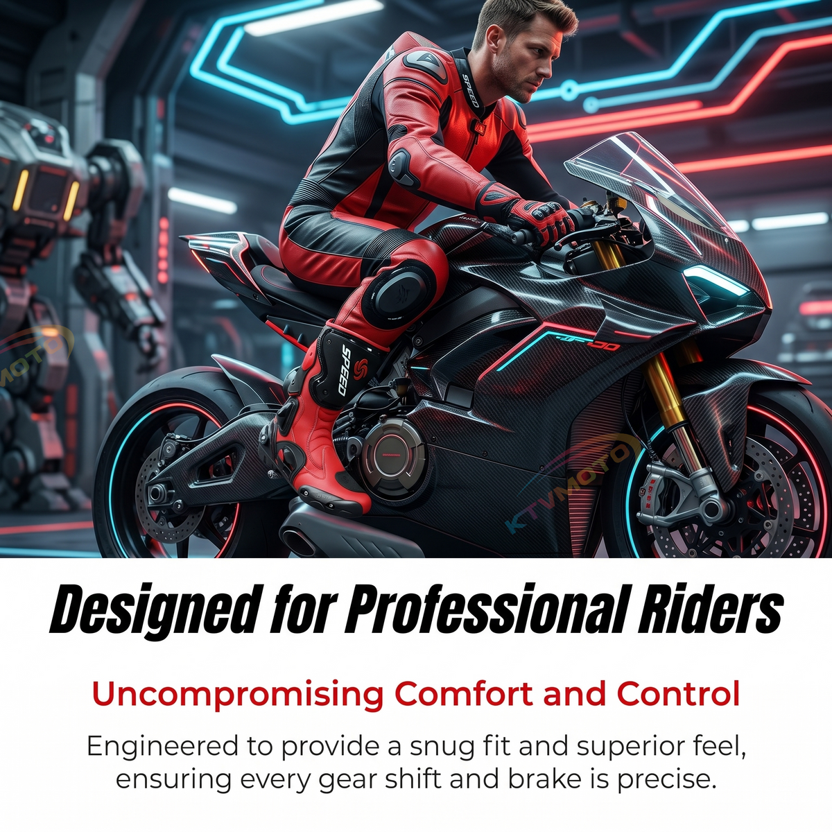 Professional Riding Motorcycle Protective Gear Shift Microfiber Leather Boots-K05