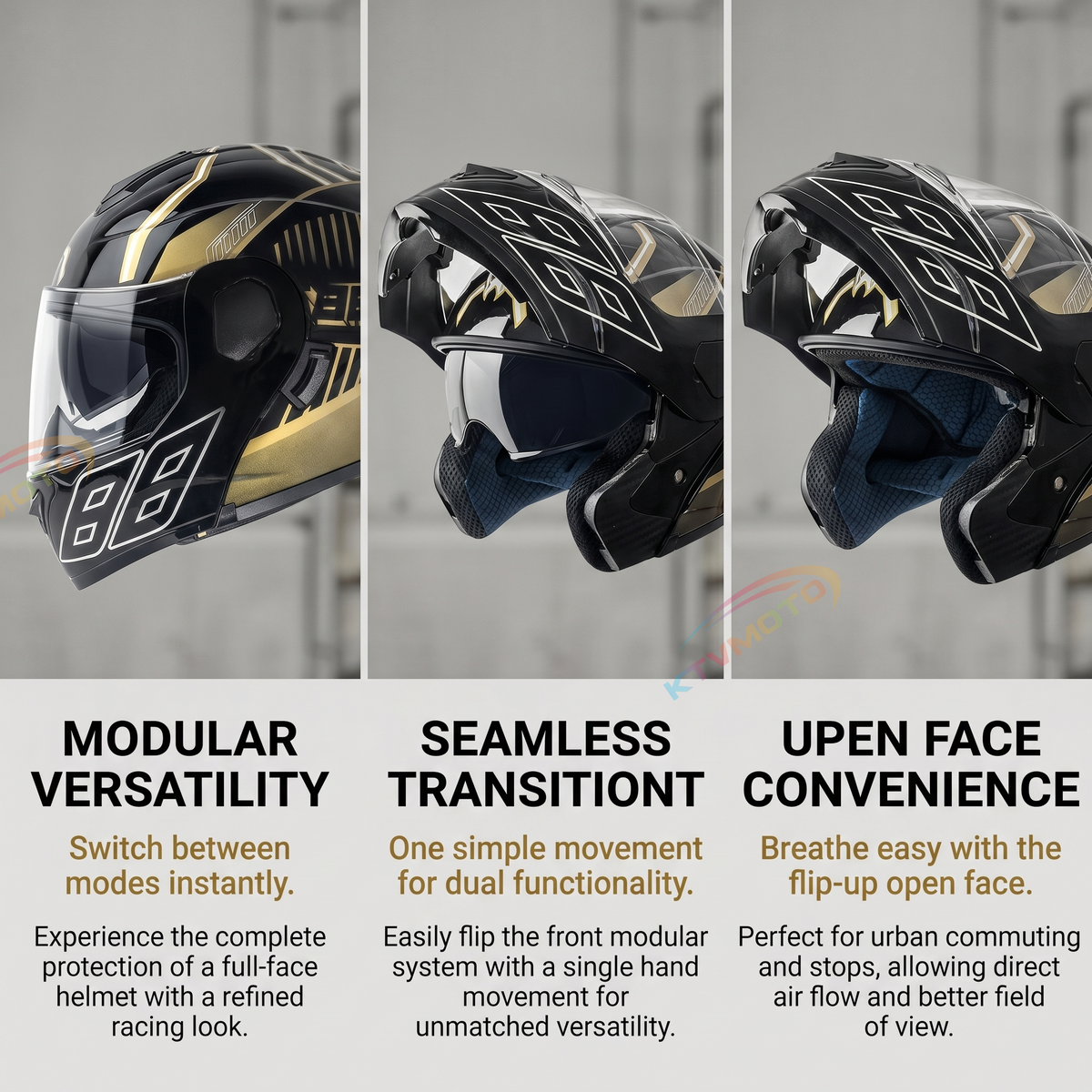 Modular Motorcycle Helmet with Dual Visor-I120