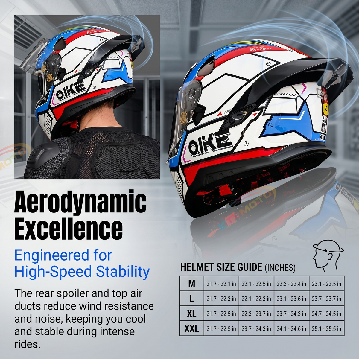 Cool Dual-Lens Full-Face Motorcycle Helmet-I110