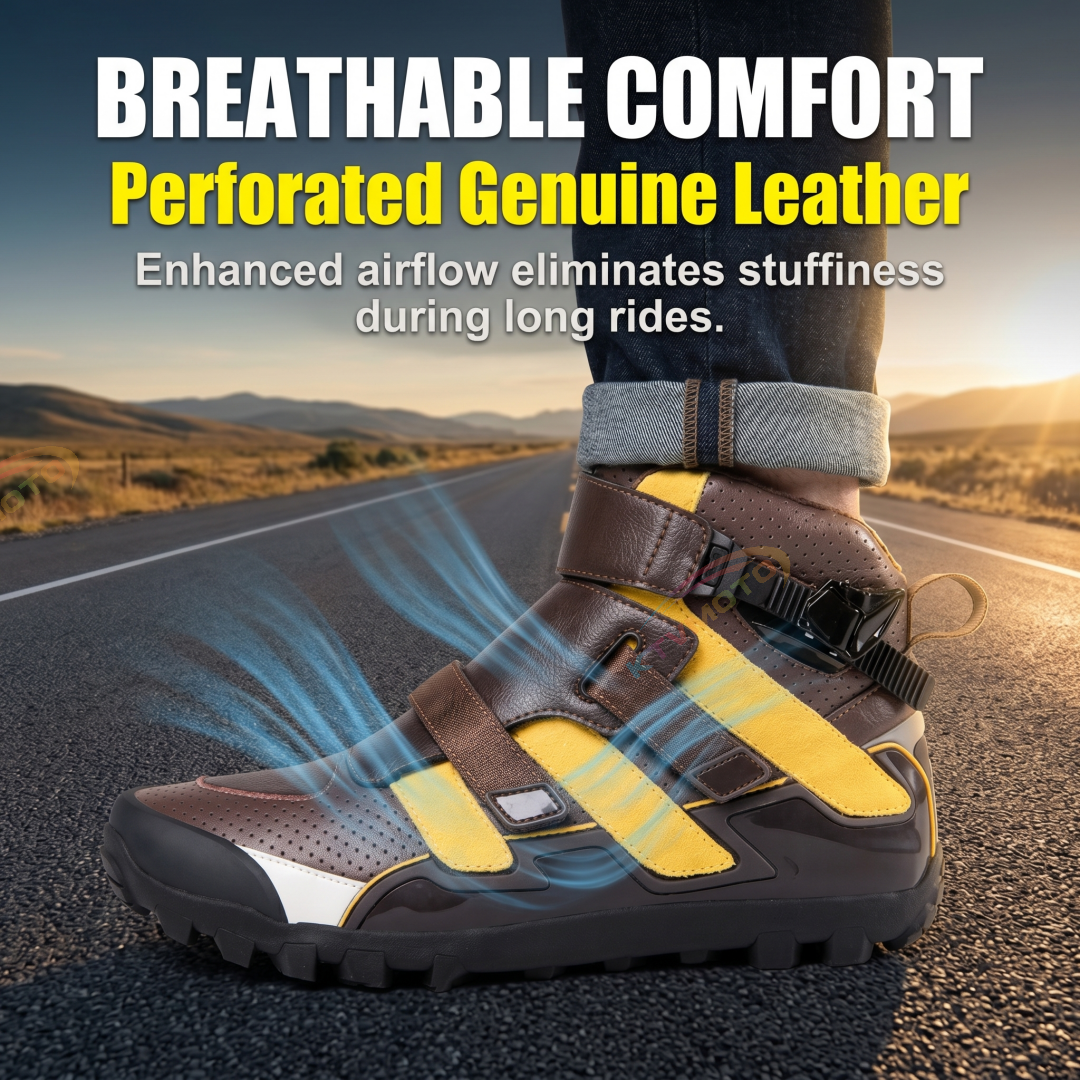Genuine Leather Breathable Motorcycle Riding Shoes-K139