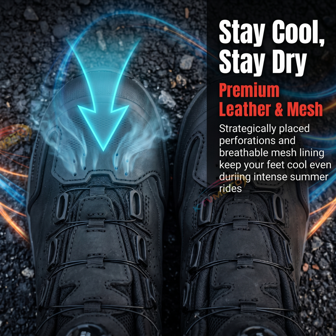 Breathable Motorcycle and Hiking Boots with Dial Closure-K39