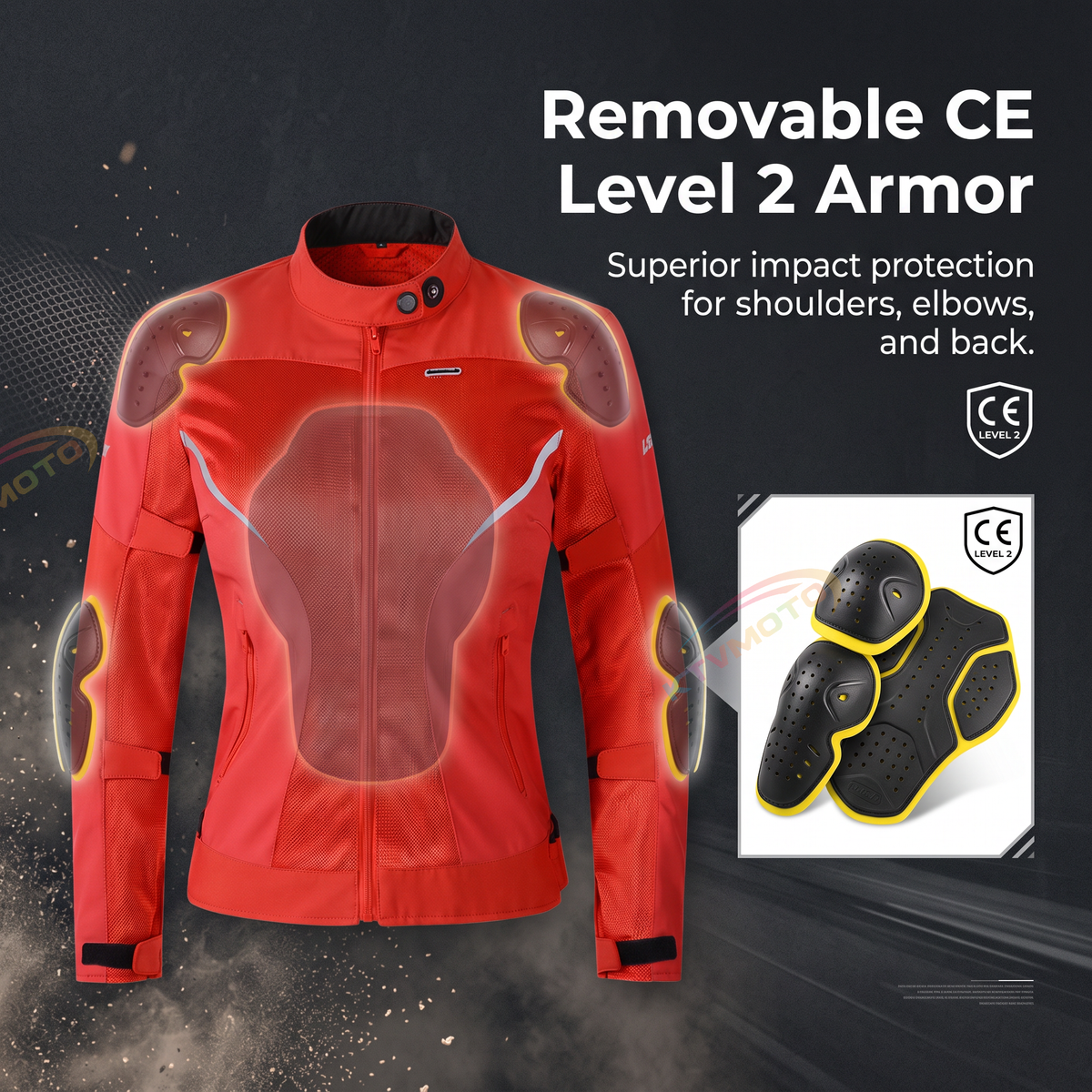 Women's motorcycle riding suit with breathable mesh(CE2)-J81