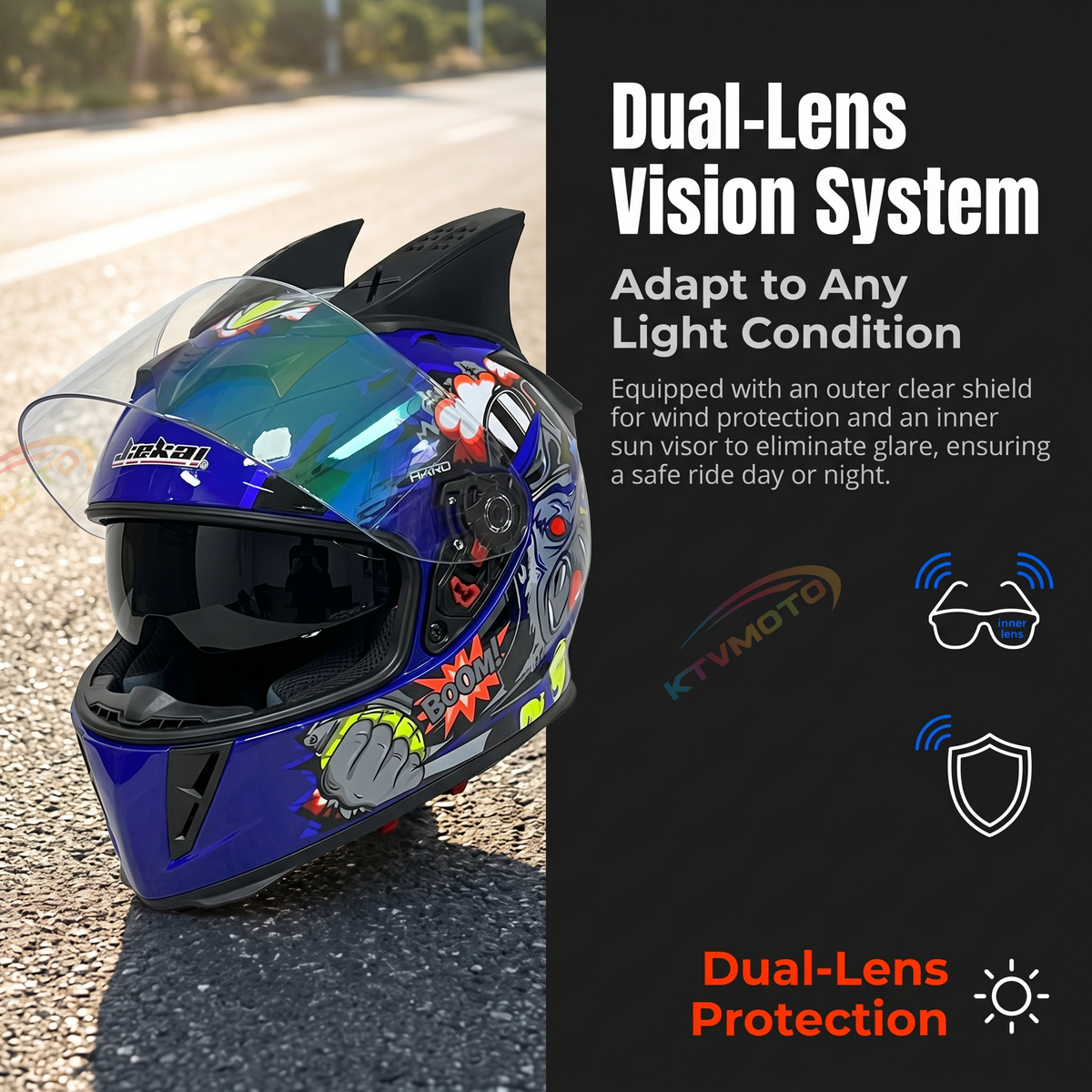 Dual-lens Bluetooth personalized helmet-I68