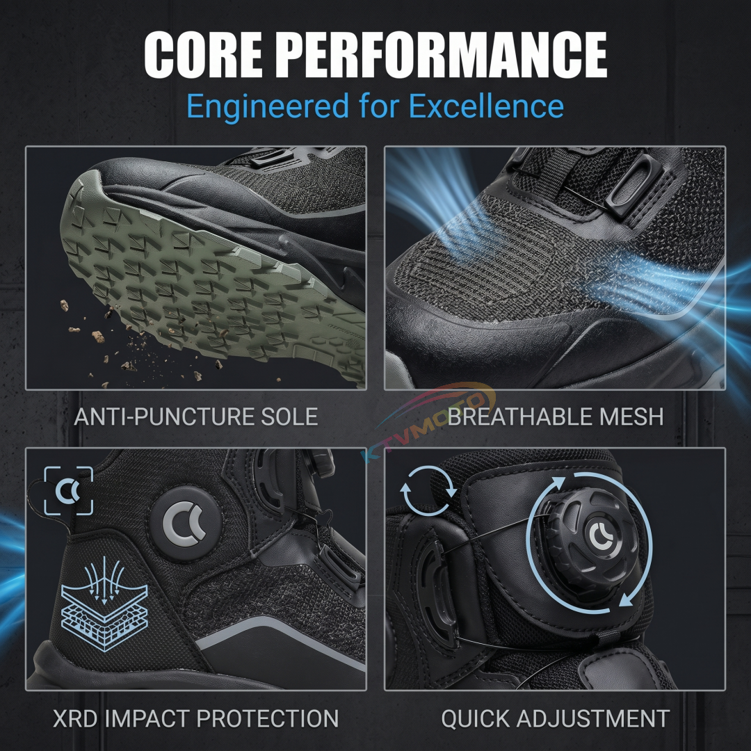 Waterproof motorcycle boots with a dial closure system-K33