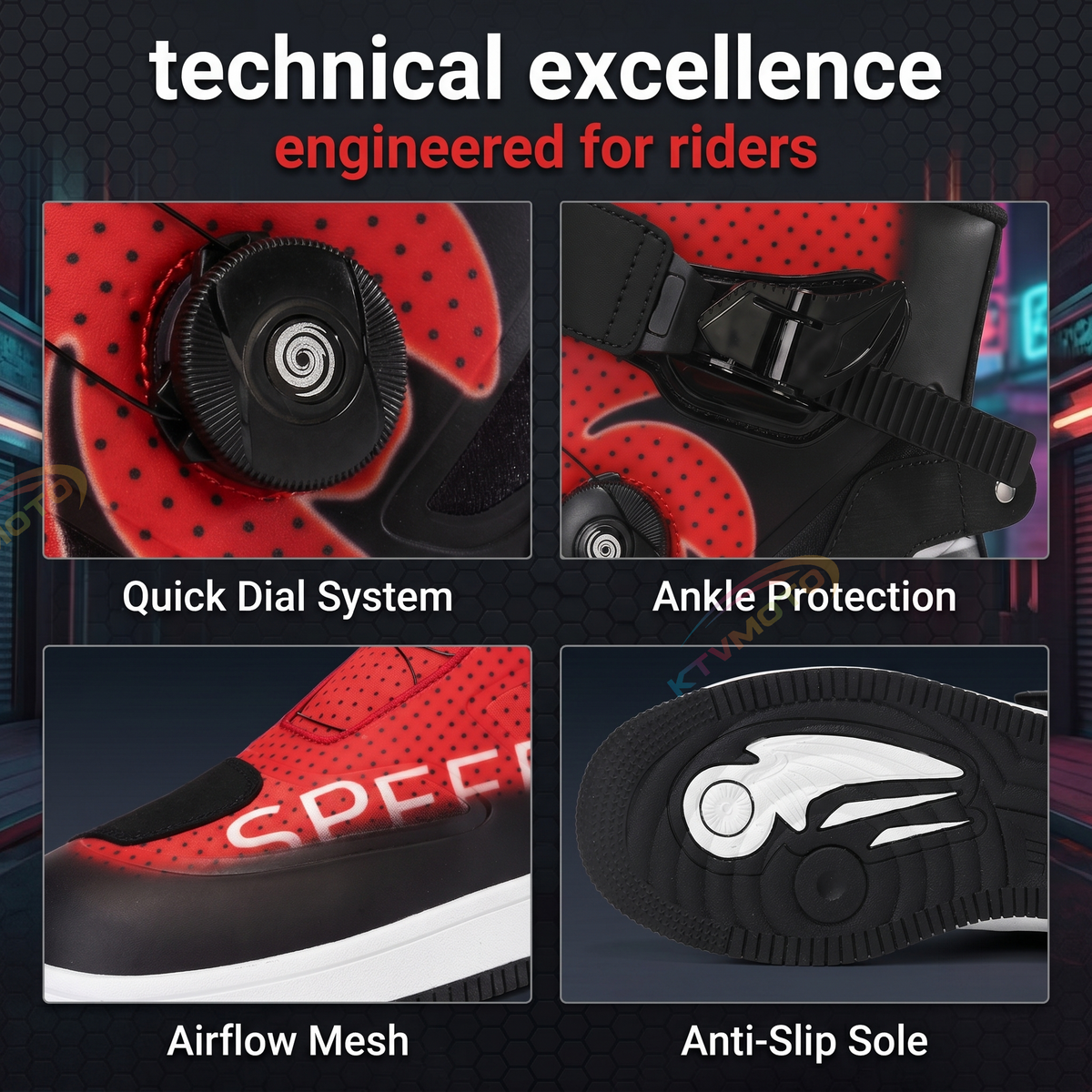 High-top motorcycle sneakers-K111