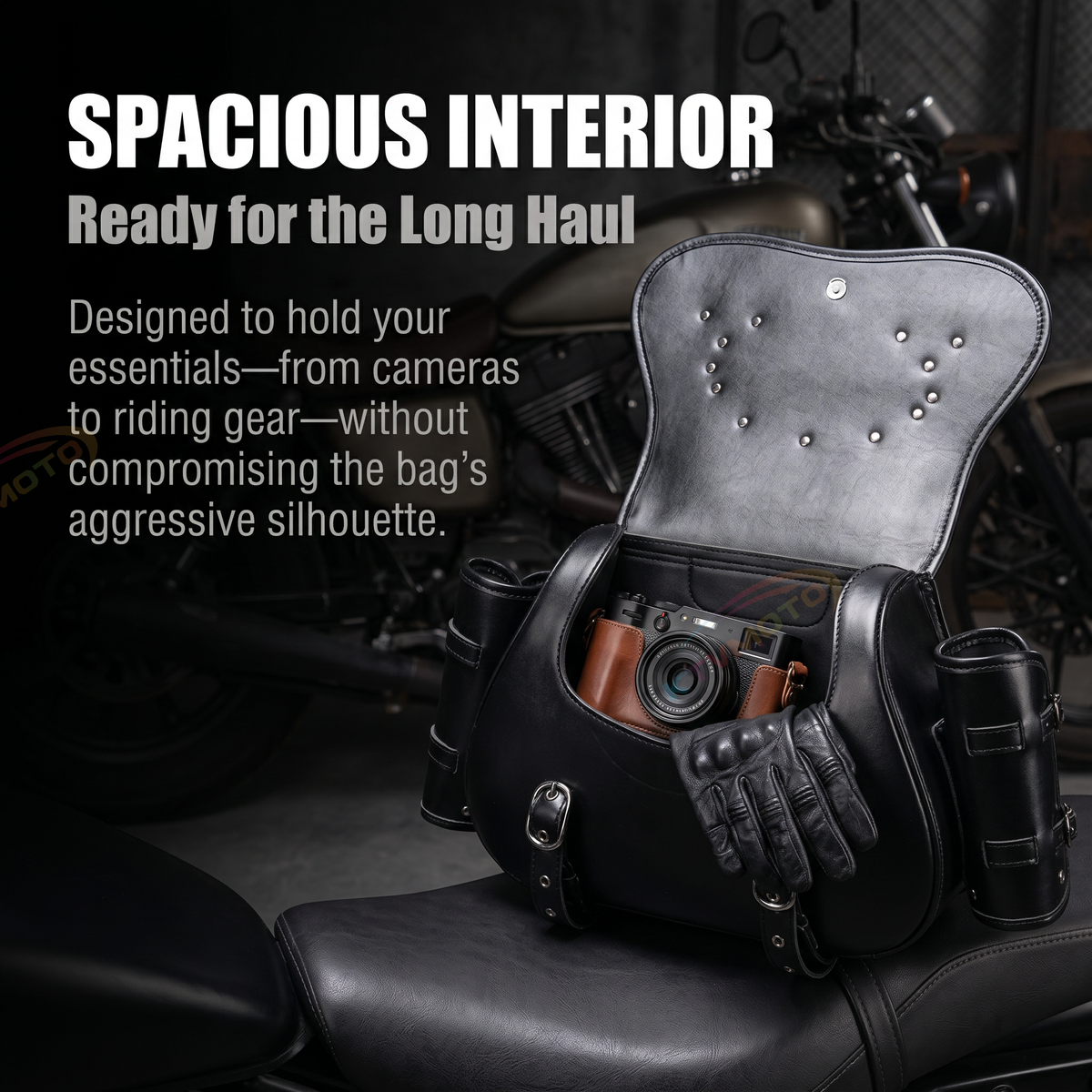 Retro Skull Motorcycle Saddlebag – B14