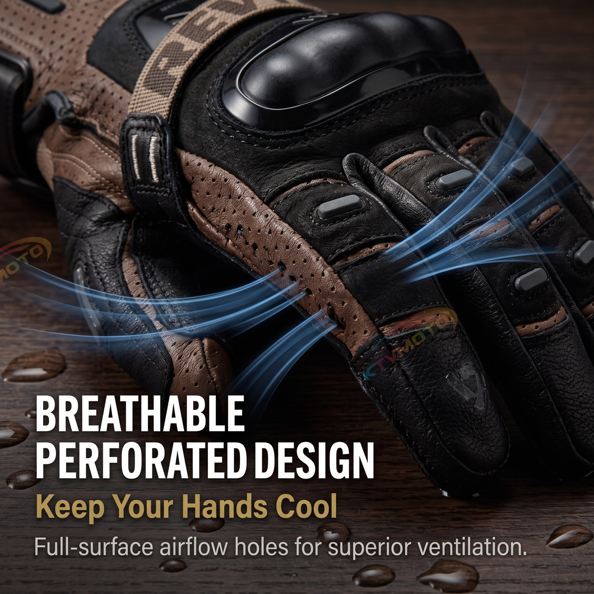 Motorcycle Riding Gloves Genuine Leather Breathable Touchscreen Drop-proof-G92