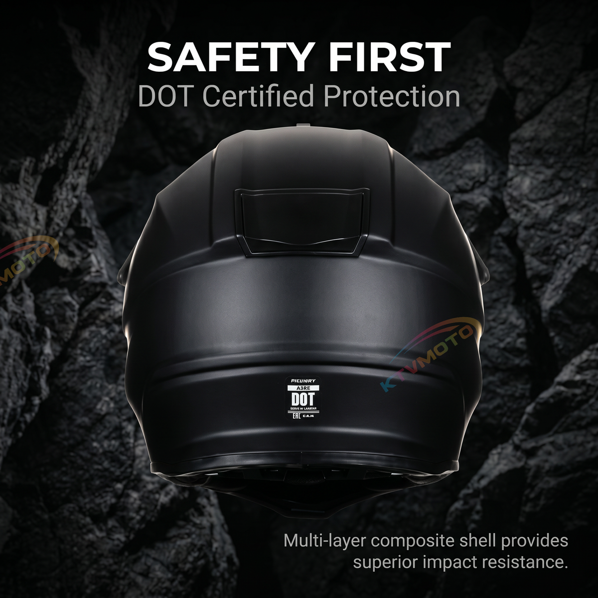 Dual-lens DOT certified motorcycle full-face helmet-I03