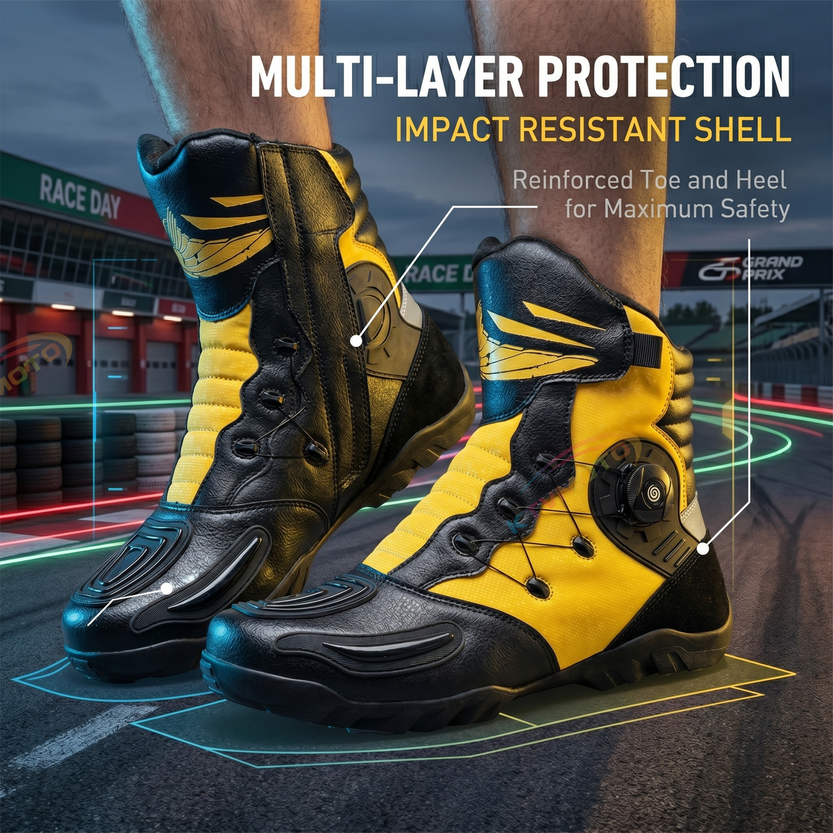 Durable motorcycle riding boots-K163