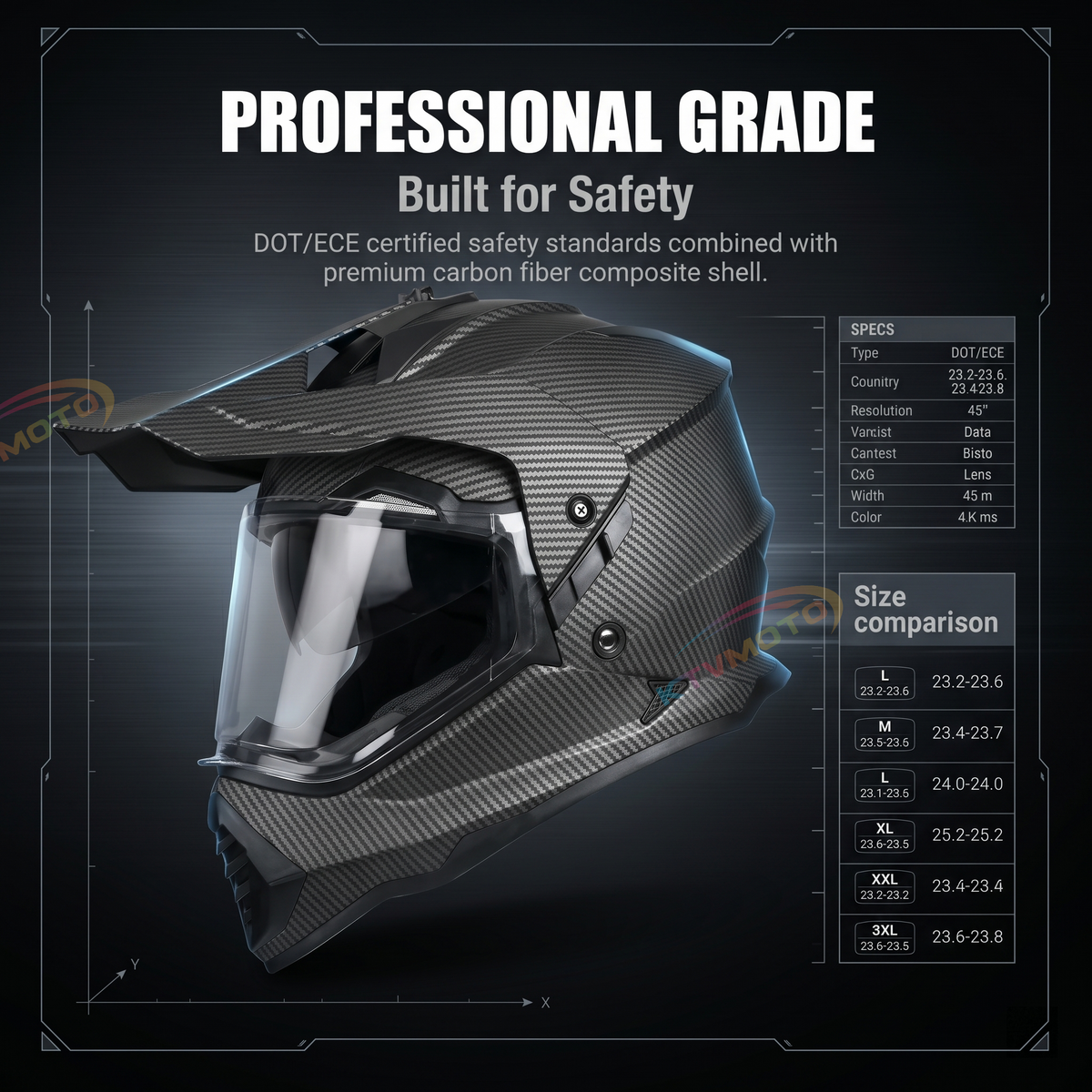 Dual-lens adventure motocross helmet-I63