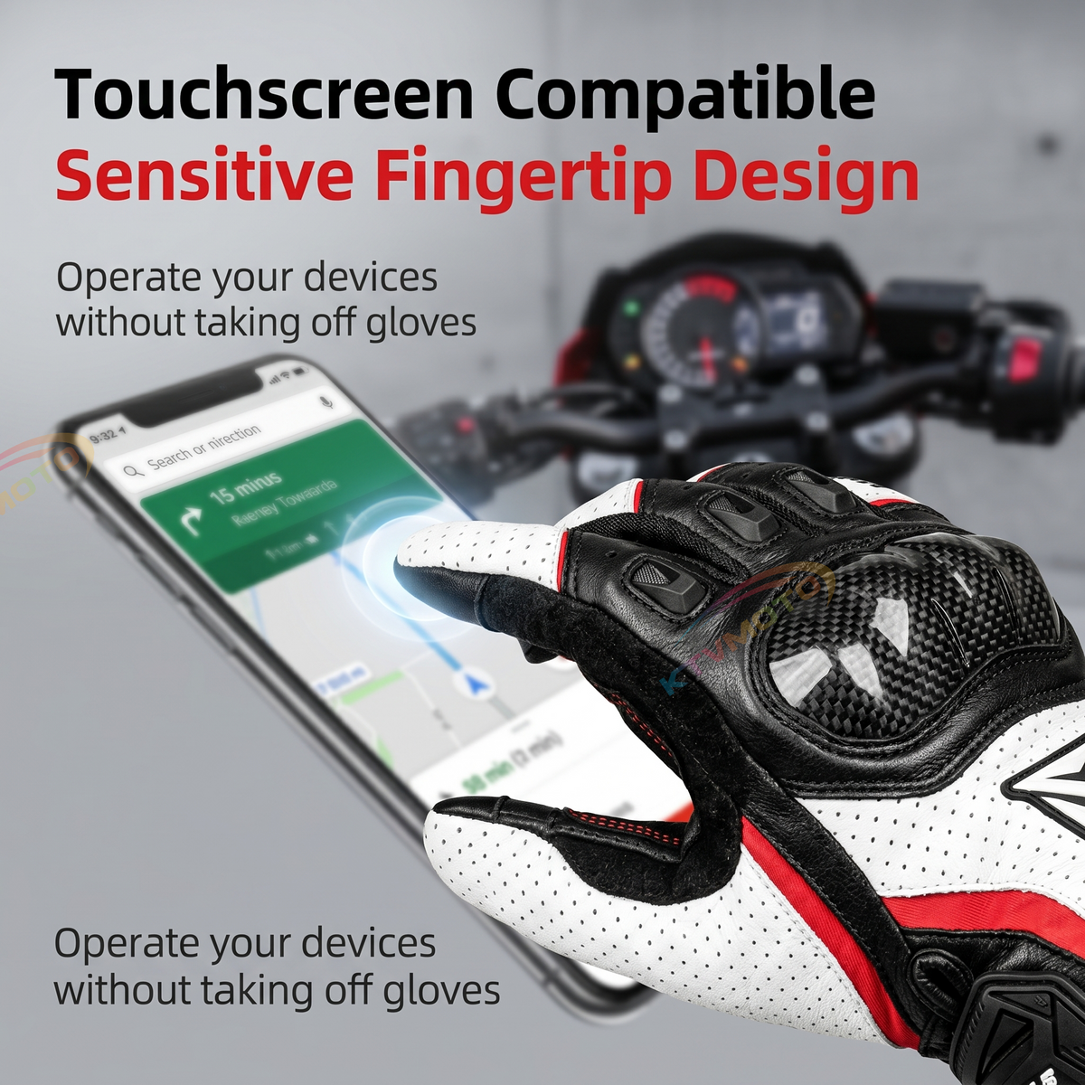 Breathable leather gloves with carbon fiber protective layer-G67