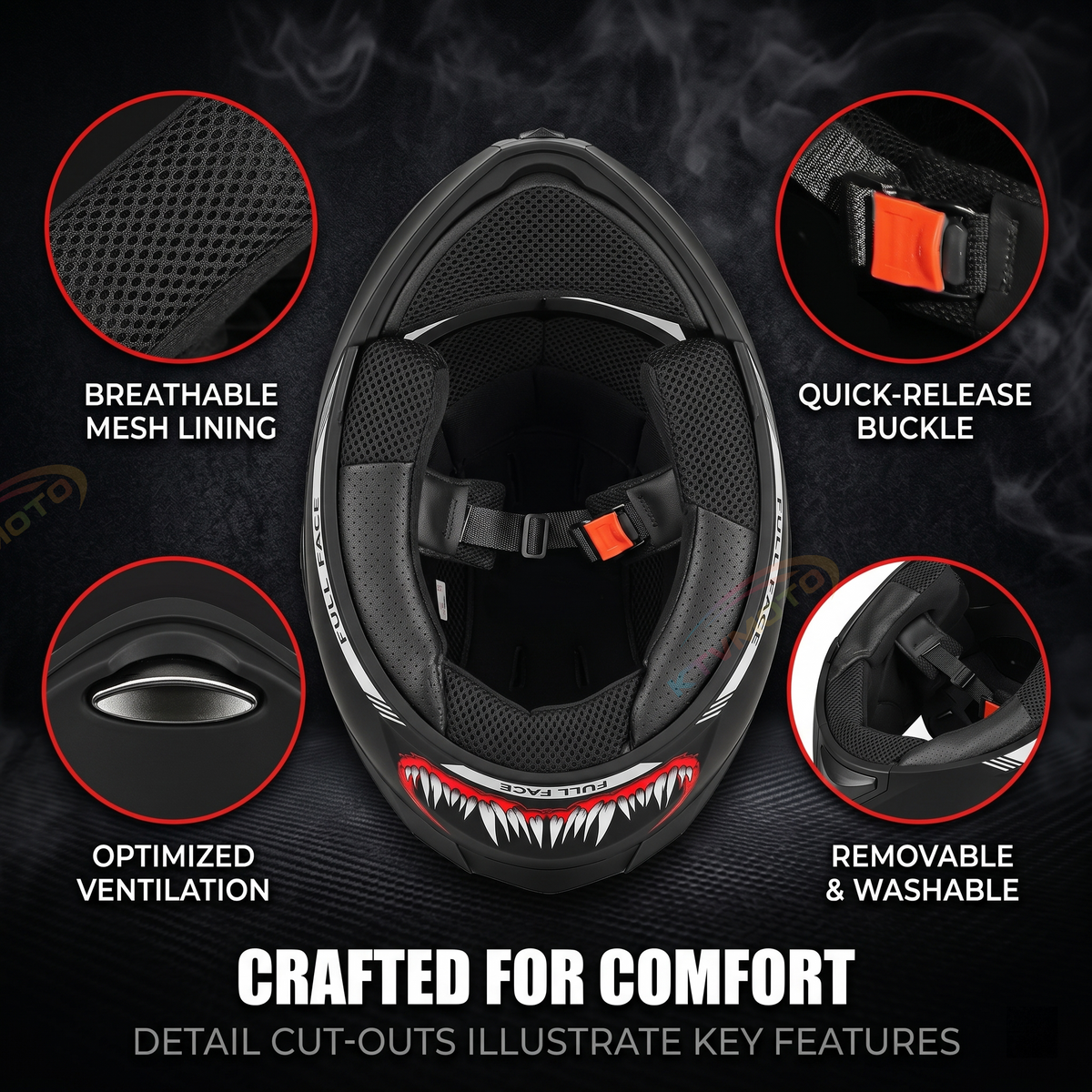 Bluetooth flip-top motorcycle helmet-I104