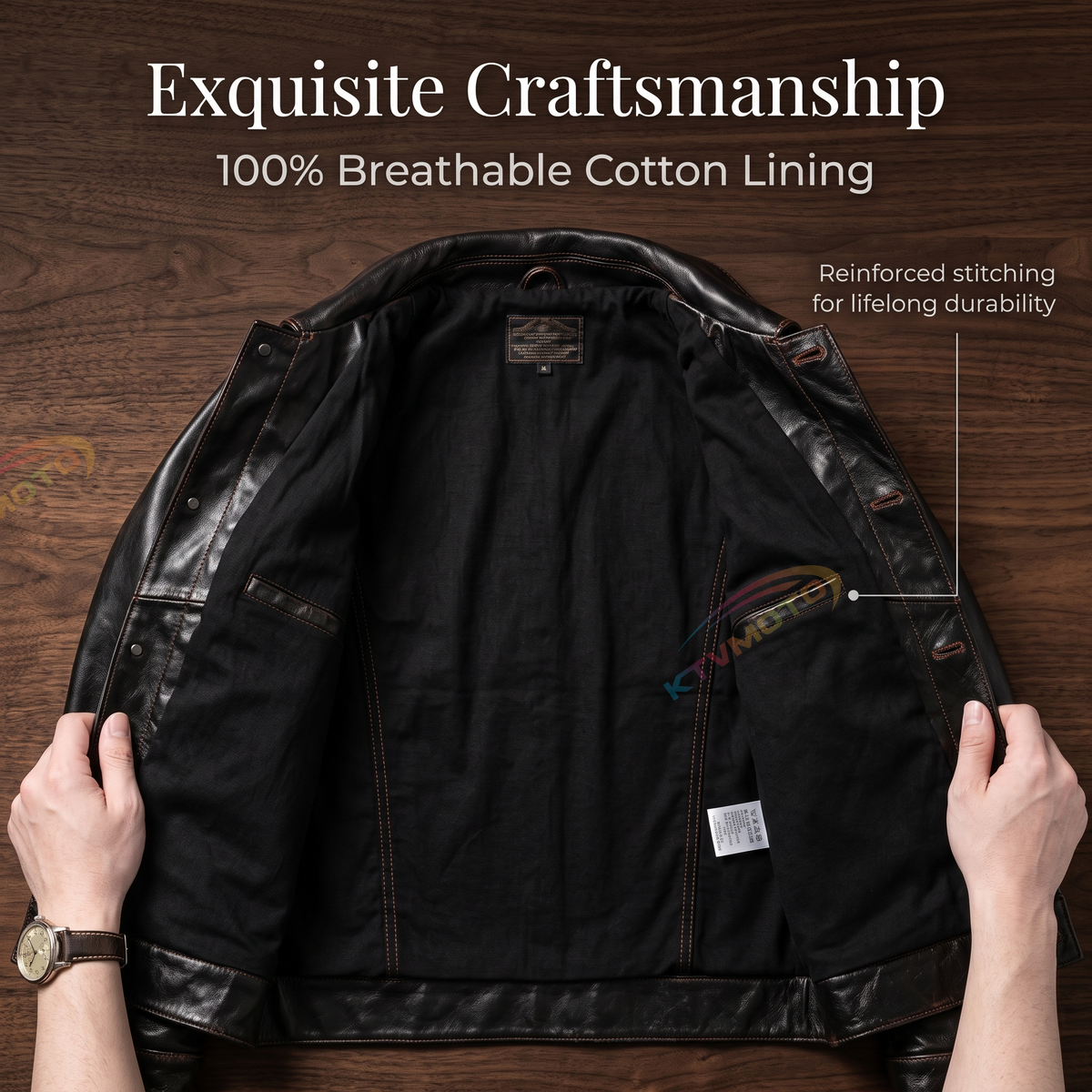 Japanese retro casual leather jacket-A05