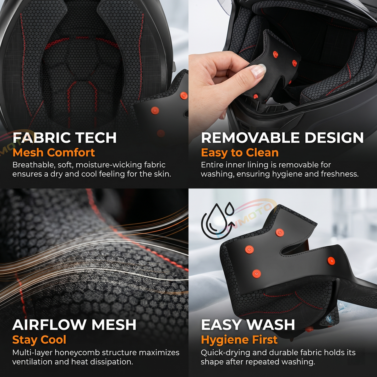 Aerodynamic full-face street racing helmet-I125