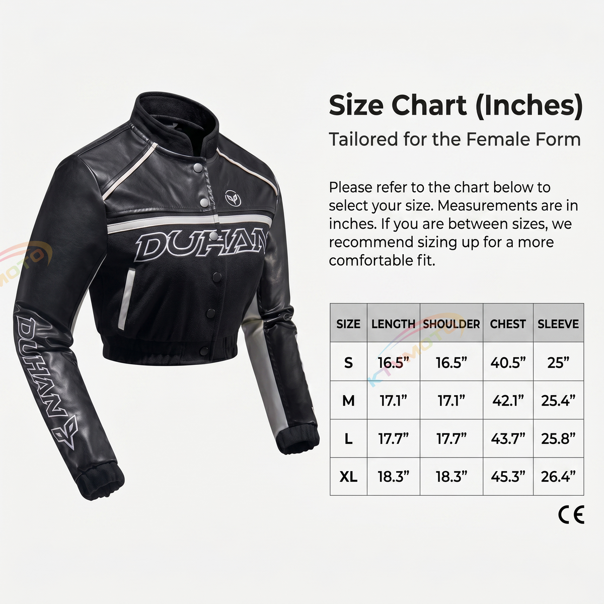 Women's PU Leather Wool Cycling Jacket-J45