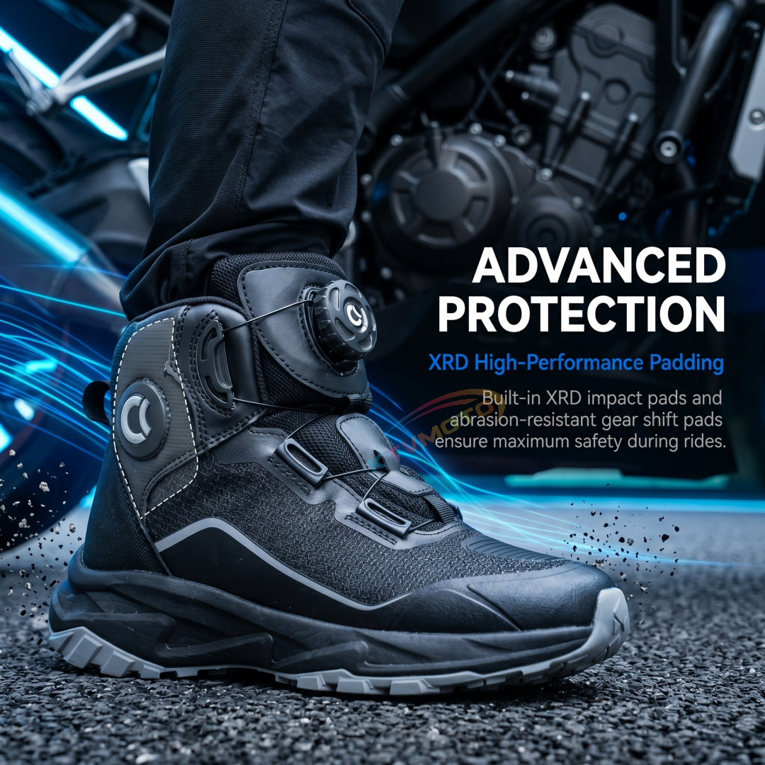 Waterproof motorcycle boots with a dial closure system-K33