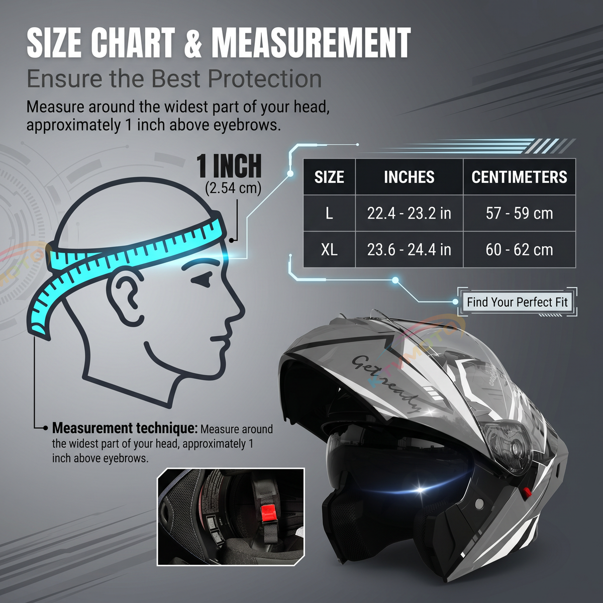 Modular Motorcycle Helmet with Dual Visor-I122