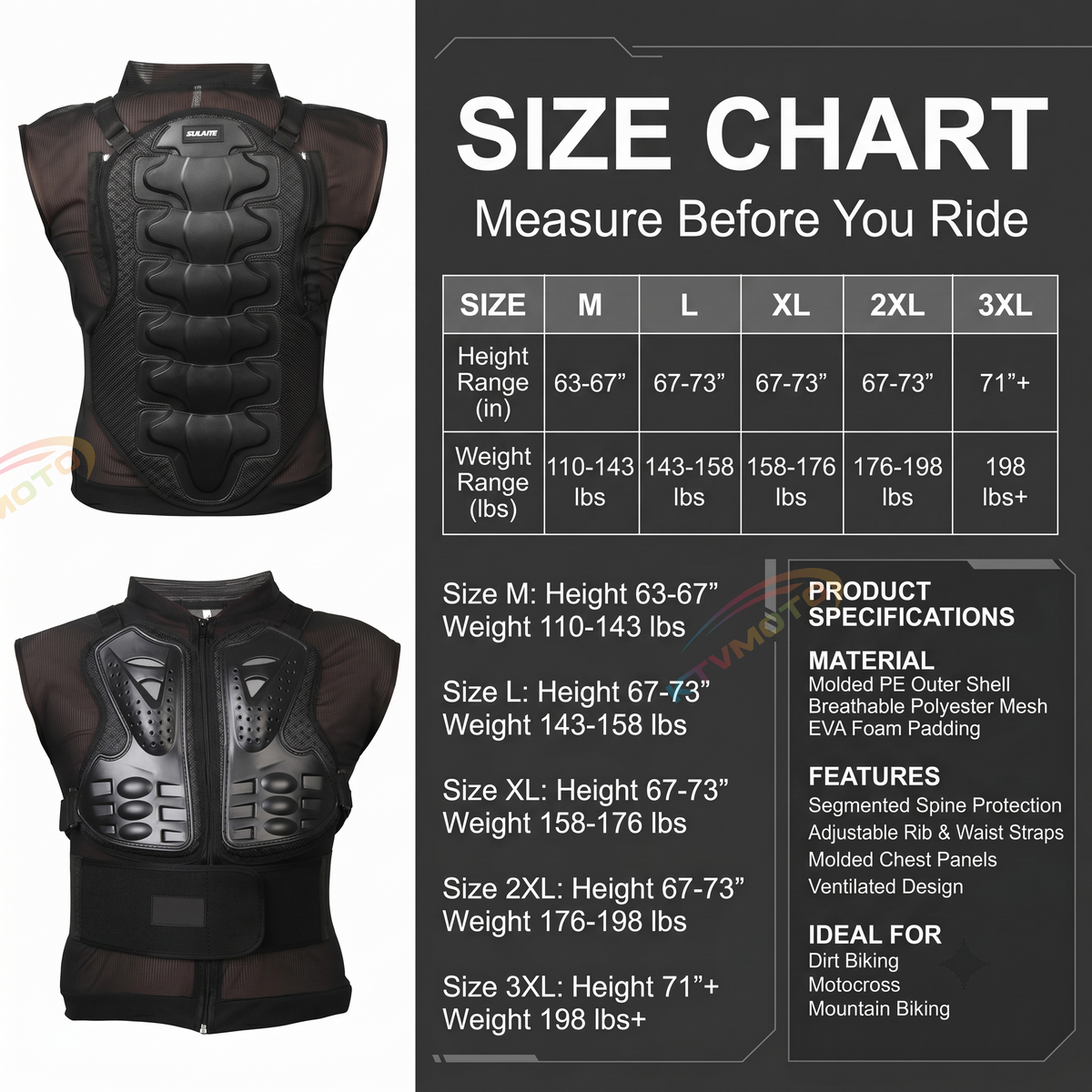 Motorcycle armor racing sleeveless armor-F18