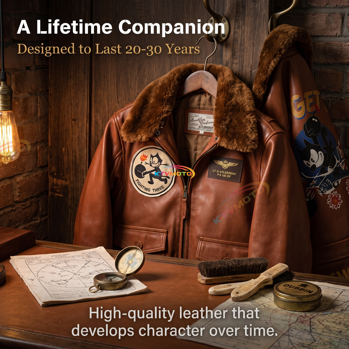 American-style Felix G1 Flight Jacket, made of genuine leather.-A50