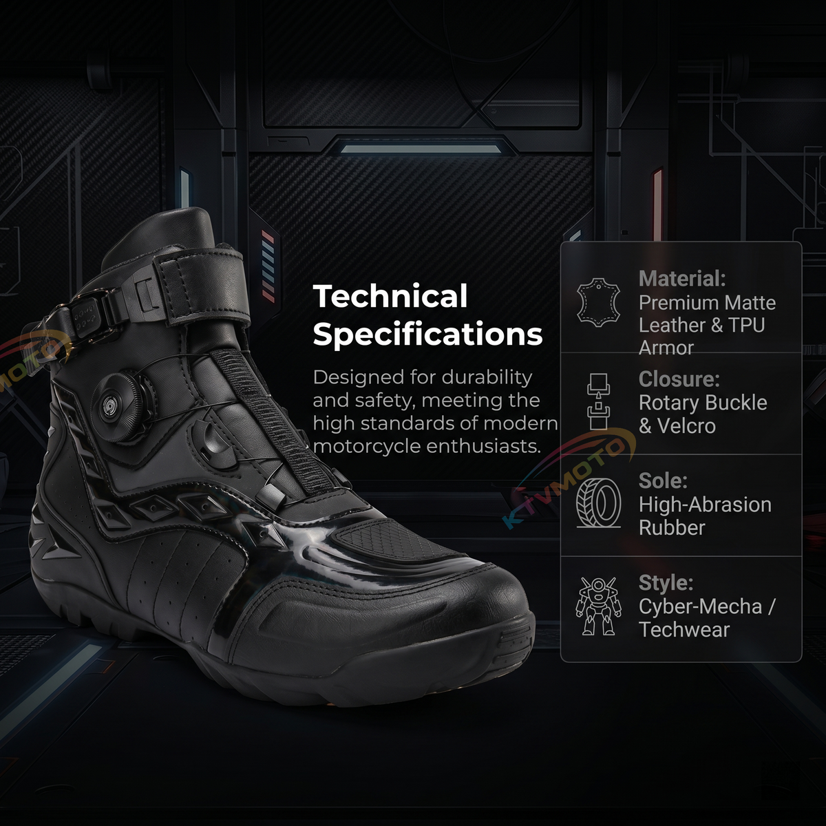High-top motorcycle riding shoes-K124