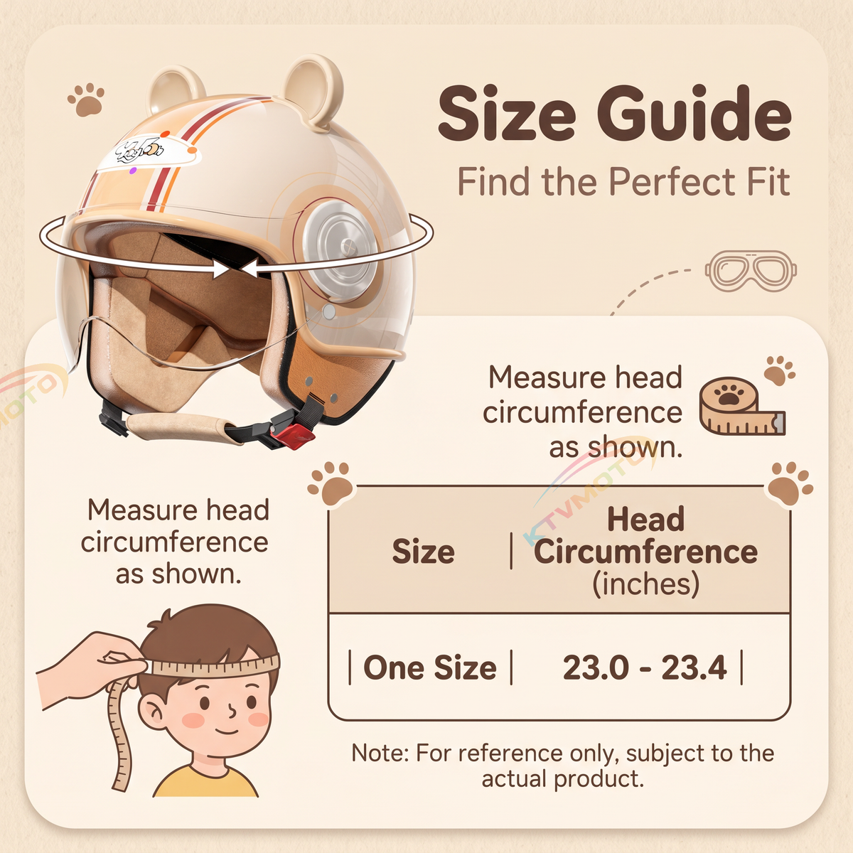 Cute bear ear convertible motorcycle helmet for kids-I79
